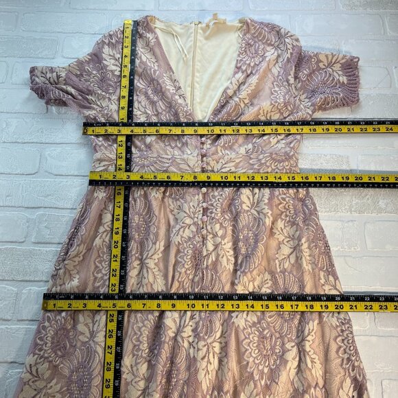 Promesa Maxi Dress XL Purple Sleeping Beauty Feminine Lace Fairy Whimsical Flora - Picture 3 of 14